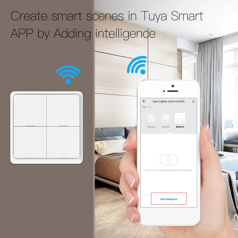 

Смарт-выключатель Zigbee настенный с поддержкой Wi-Fi и Alexa