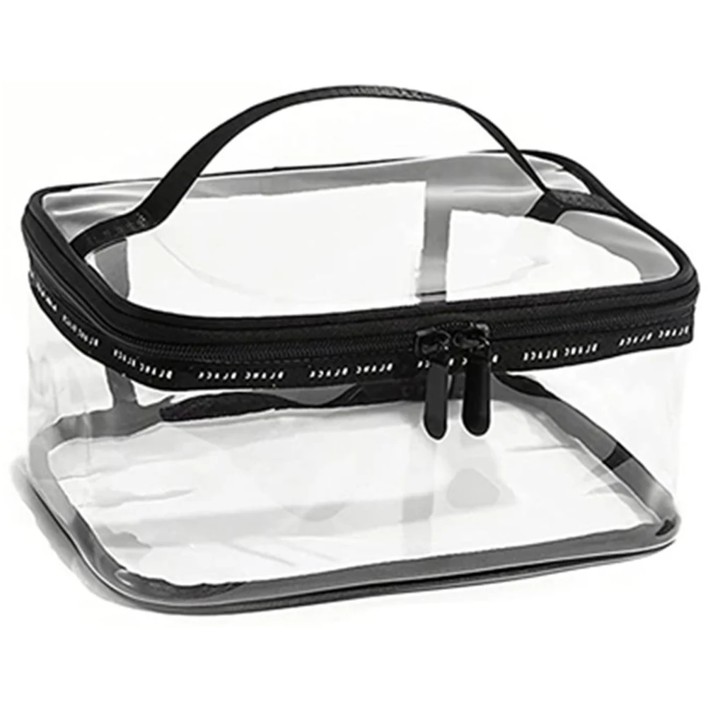 

Прозрачная женская косметичка из ПВХ, чехол на молнии, квадратный косметический мешочек, чехол, органайзер для туалетных принадлежностей