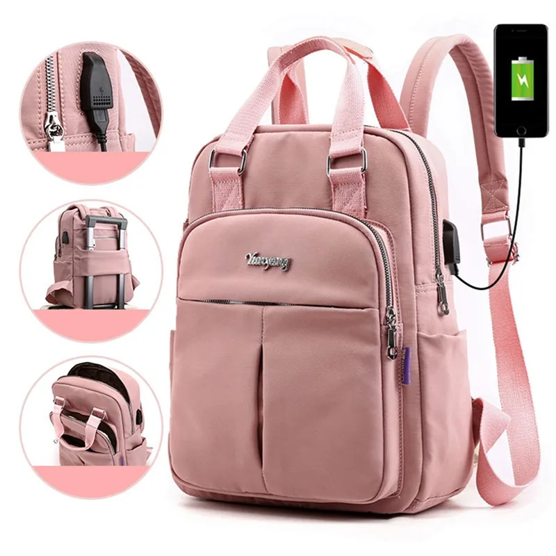 

Women Laptop Backpack 14inch Teenage girl USB charging school Backpack Independent Shoe bag travel Backpack outdoor Backpack