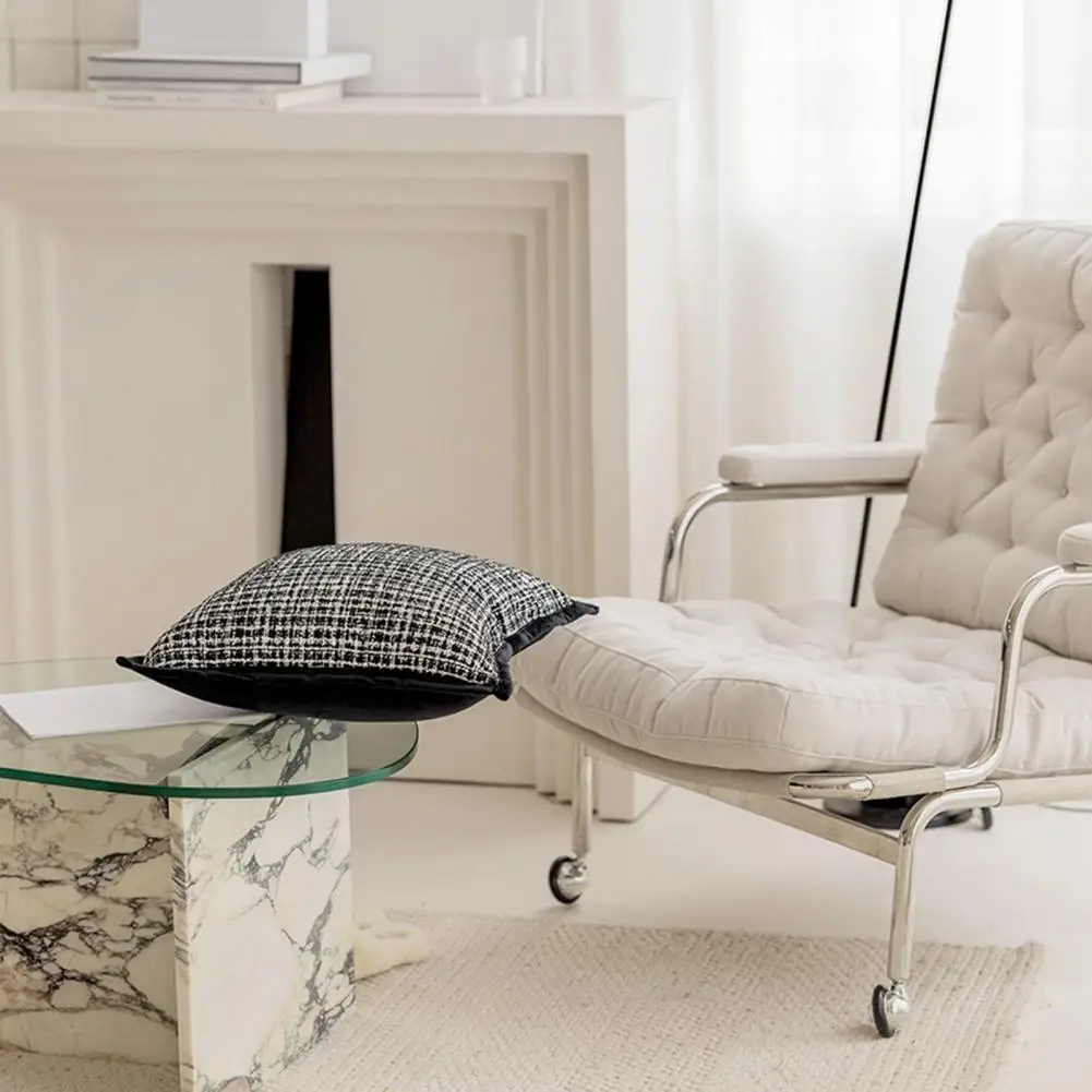 

Modern Pillow Cover Soft Clear Texture Black White Forest Jacquard Square Pillow Cover Chenille Pillowcase Home Decor