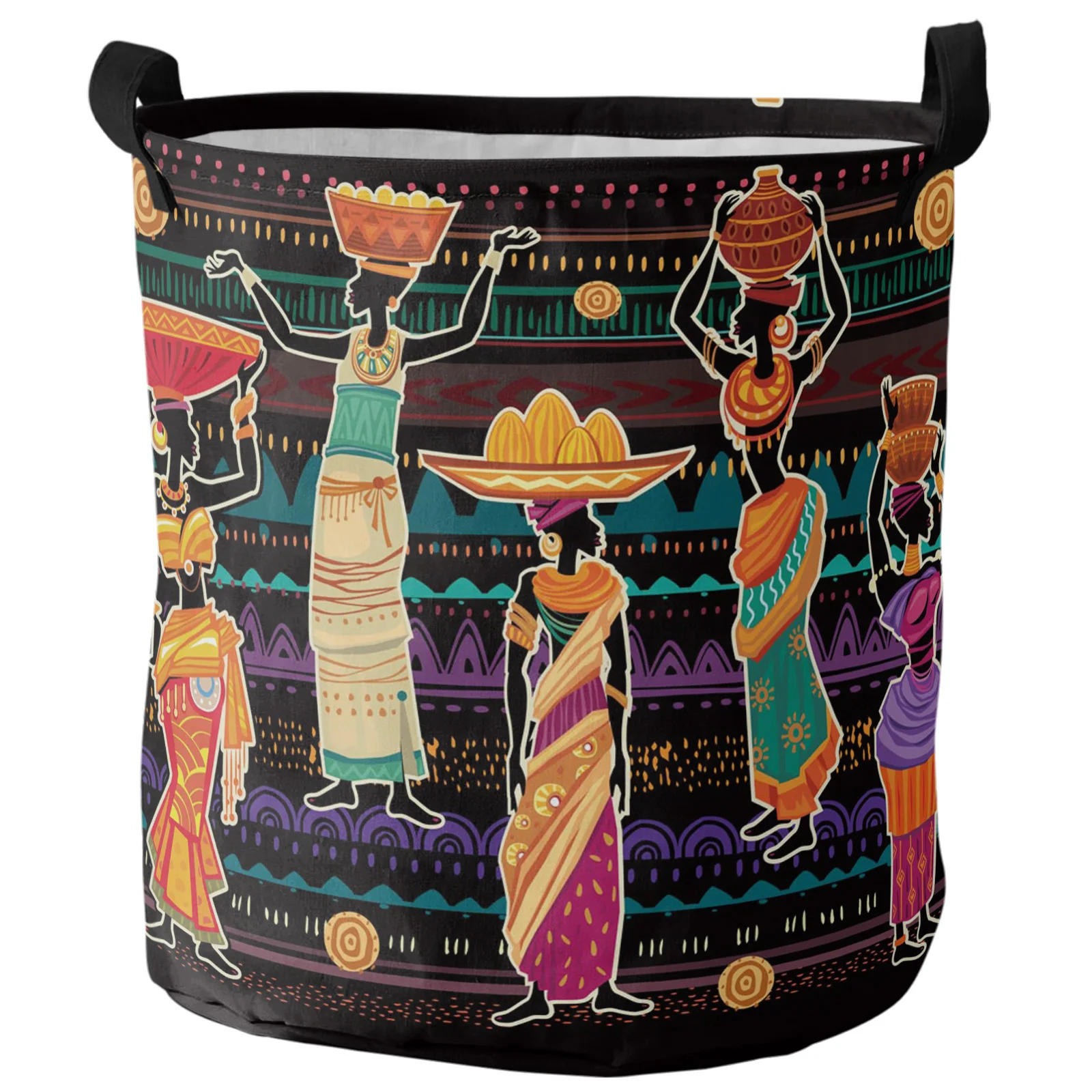 

African Ethnic Culture African Women Dress Ceramic Dirty Laundry Basket Home Organizer Basket Clothing Kids Toy Storage Basket