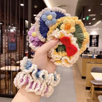 korean version of knitted wool single strand hair ring hand knitted girls ponytail temperament ins personality hair rope