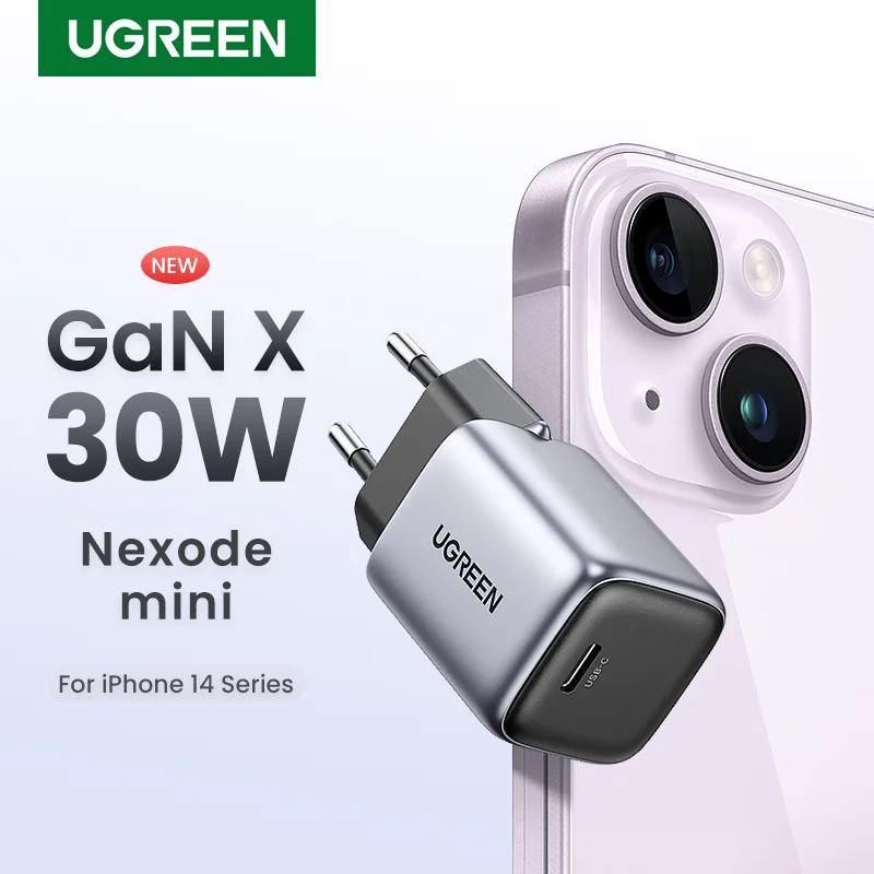 

UGREEN Nexode GaN 30W Fast Charger for iPhone 14 13 USB C Charger for iPad Pro，for samsung，for Xiaomi PD Charger