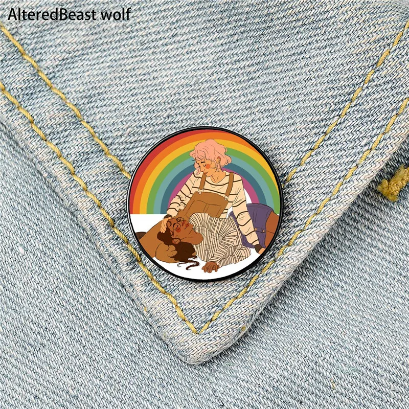 

Gentle love Printed Pin Custom Funny Brooches Shirt Lapel Bag Cute Badge Cartoon Cute Jewelry Gift for Lover Girl Friends