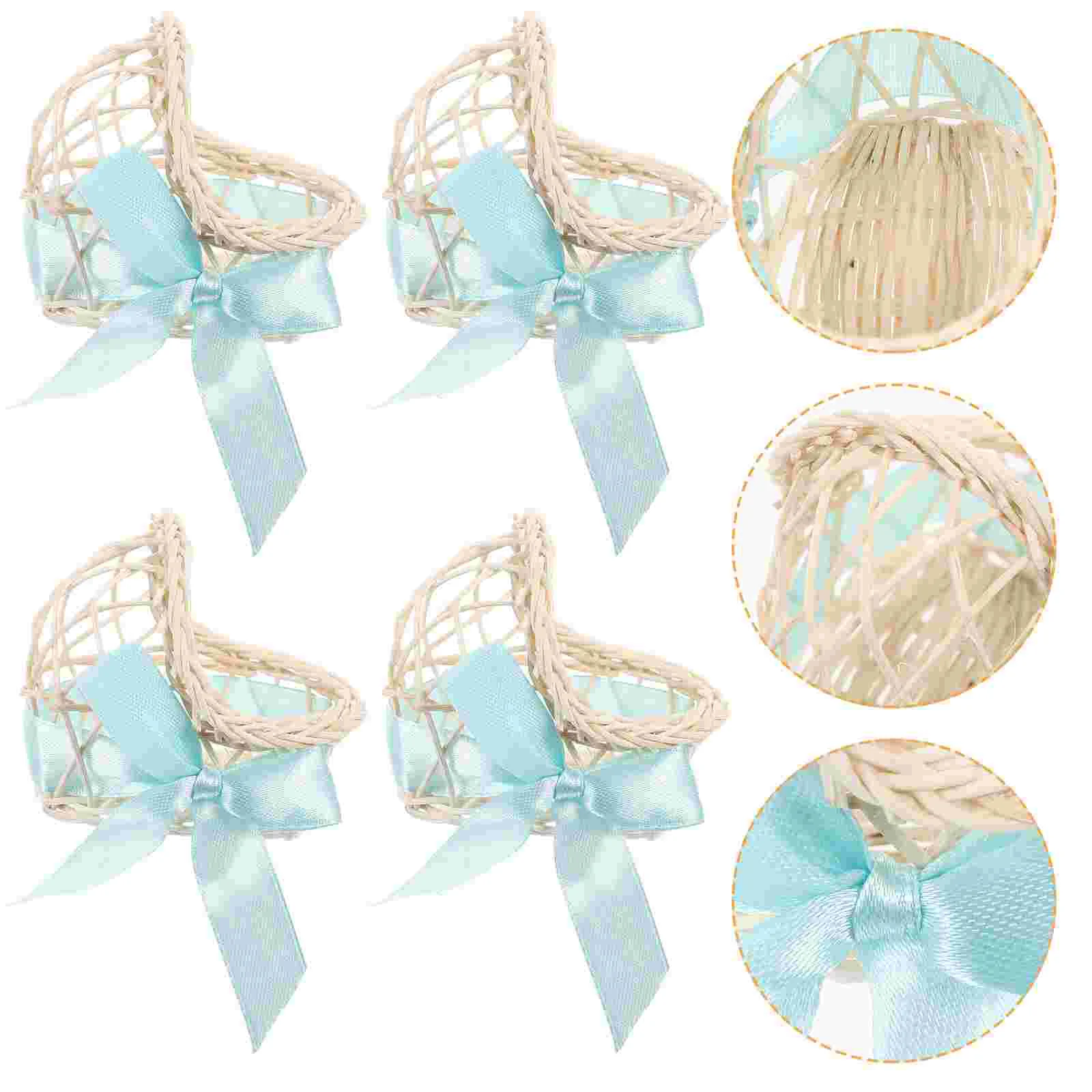 

6 Pcs Flower Basket Storage Ornament Miniature Baskets Crafts House Supplies Bassinet Cloth Woven Baby Miniature Toys Decor