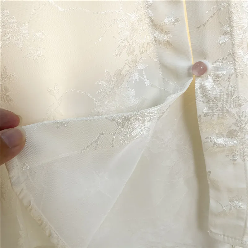 Высококачественная жаккардовая блузка с вышивкой на весну и лето Женская Модная