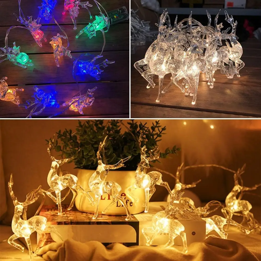 

Party For Home Christmas Decoration Navidad Natal Elk Deer String Lights Fairy Light Christmas LED Ribbon