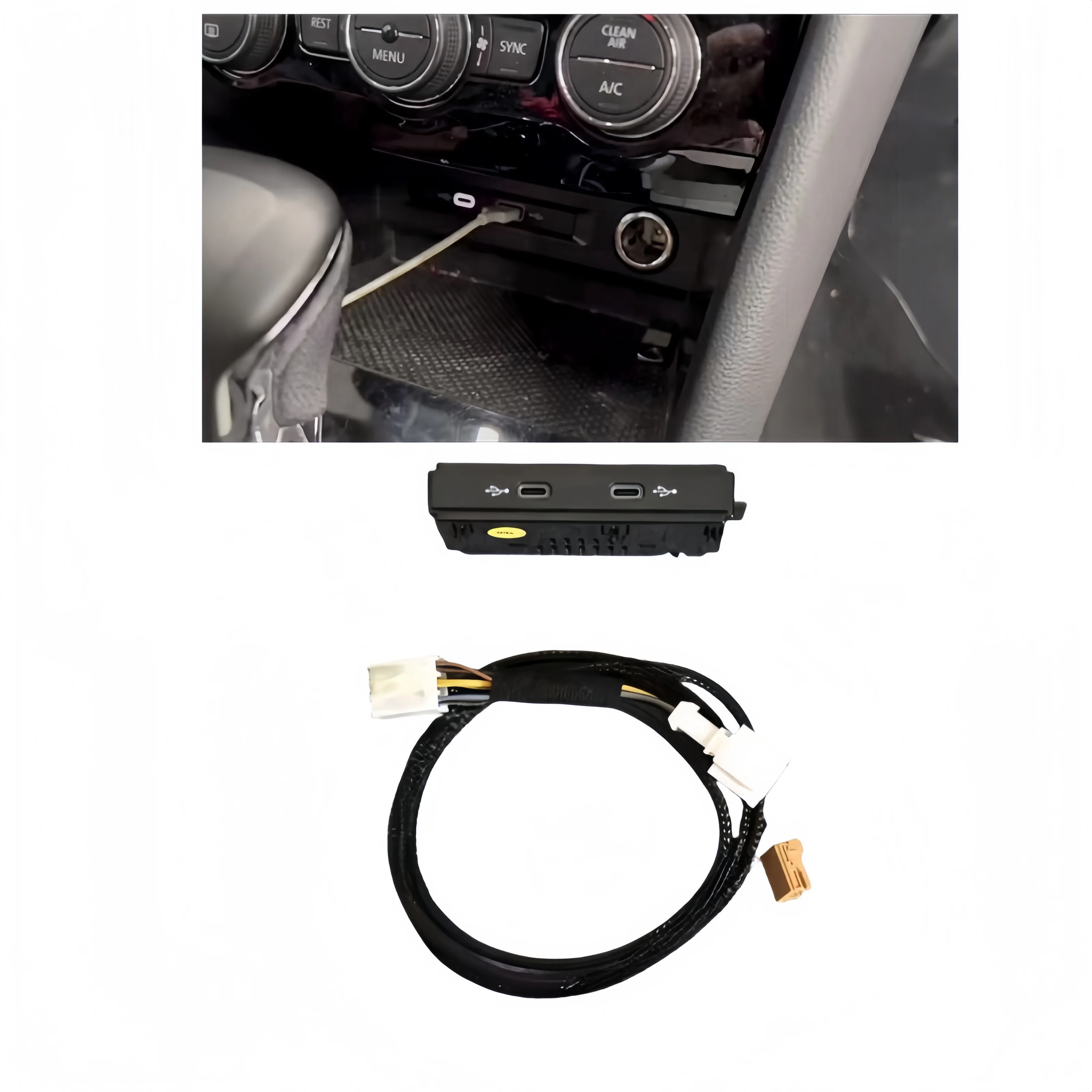 Фото OEM для VW Tiguan MK2 Touran передняя USB-зарядка Type-C зарядный интерфейс 5NG 035700   или 30D 035736 №1
