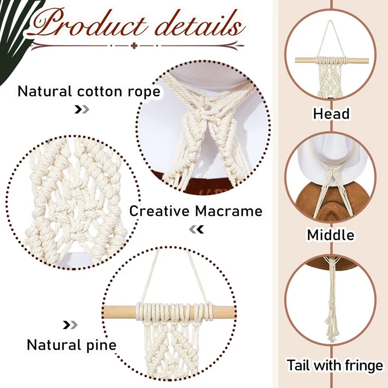 Вешалки для шляп Вешалка в стиле бохо Задняя дверь Органайзер Подвесное