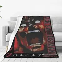 Berserk Guts Black Swordsman Anime Knitted Blanket Fleece Super Soft Throw Blankets for Bedding Couch Bed Rug