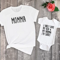 i only love my bed and my momma im sorry family clothing mothers day 2020 baby girl clothes letter fashion mommy and me m