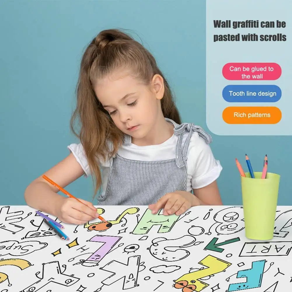 

Children's Drawing Roll DIY Sticky Color Filling Paper Coloring Paper Roll For Kids DIY Painting Drawing Educational Toys 3 J8S1