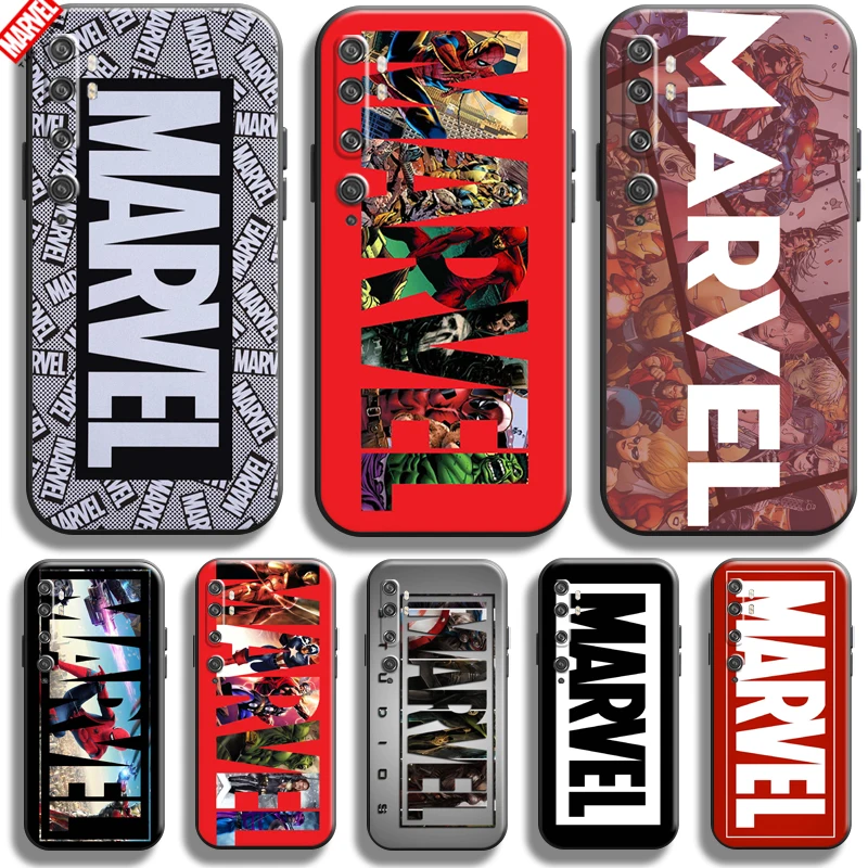 

Marvel Logo For Xiaomi Mi Note 10 10 Pro 10 Lite Phone Case Soft Silicon Coque Cover Black Funda Captain America Thor