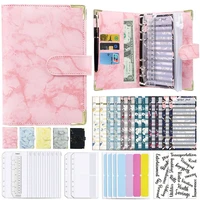 a6 pu leather binder budget planner organizer with budget sheets zipper pocketscategory stickerssaving cash envelopes system