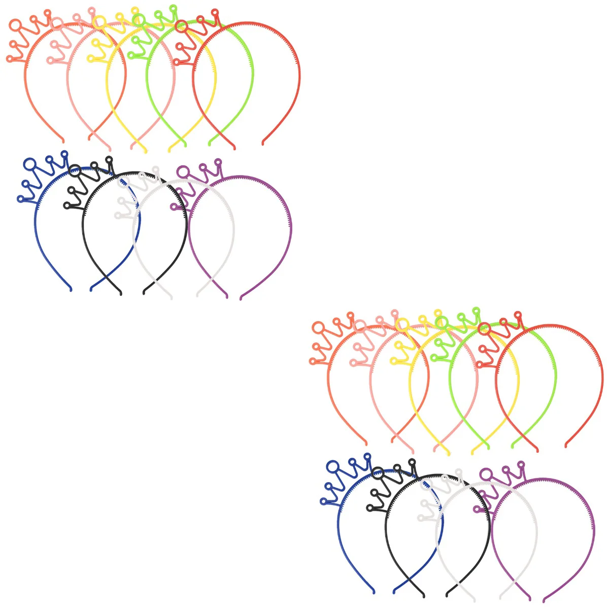 

18 pcs Crown Plastic Headbands Colorful Children Hairbands Party Accessories for Birthday Party