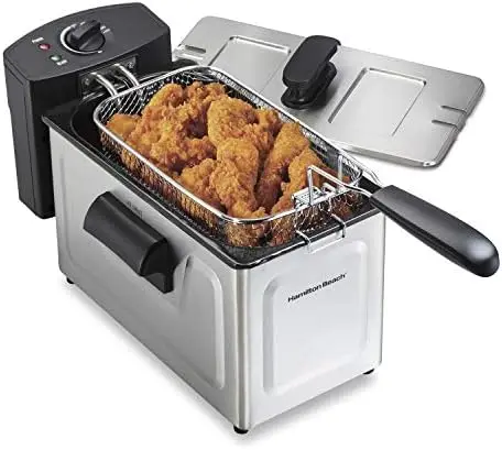 

Professional Style Deep Fryer, Frying Basket with Hooks, 1500 Watts, 3 Liters, Stainless Steel