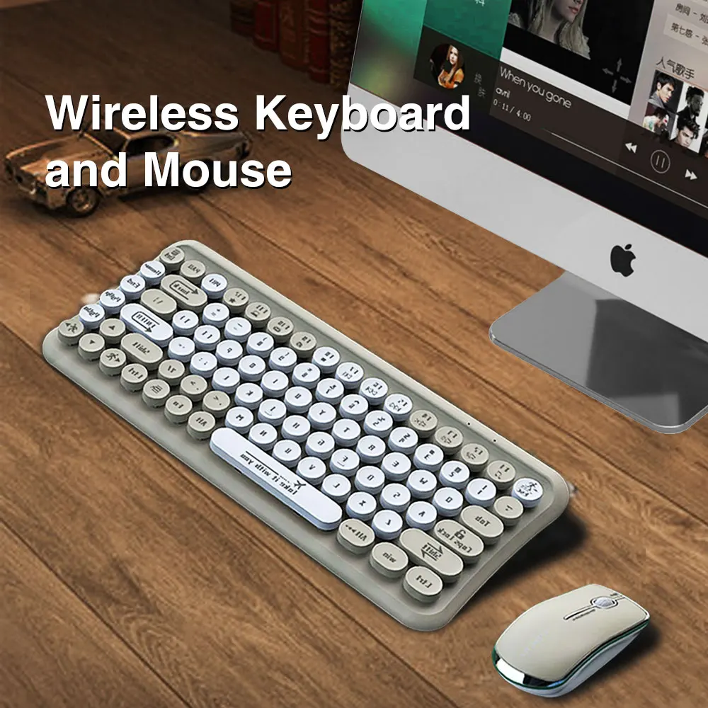 

Wireless keyboard and Mouse 2.4G Set 85 Keys Windows Mac Win XP Win 10 For Home Offices Computer Laptop