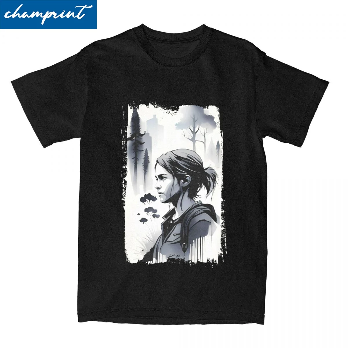 Ellie TLOU T Shirt for Men Women 100% Cotton Vintage T-Shirts Crew Neck The Last of Us Tees Short Sleeve Clothes Printed