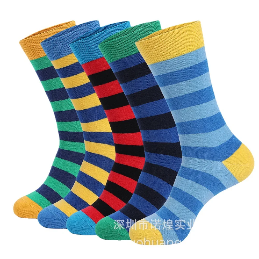 Men's Funny Stockings Cotton Men Socks 10 PAIRS Striped Casual European and American Style Funny Sock Fashionable