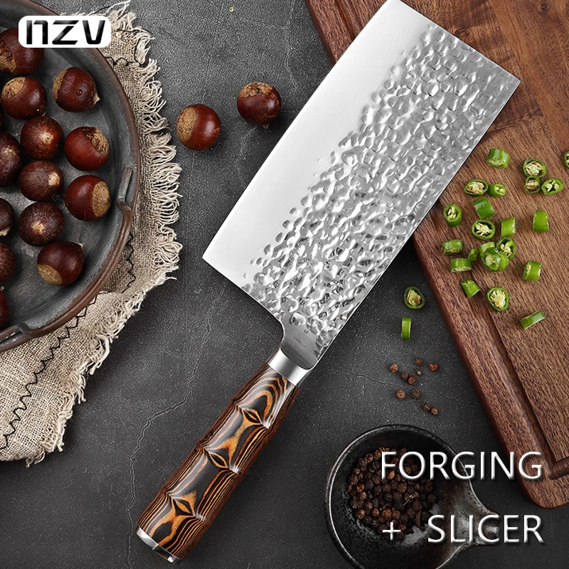 Высококачественный кованый кухонный нож NZV ручной работы искусственный