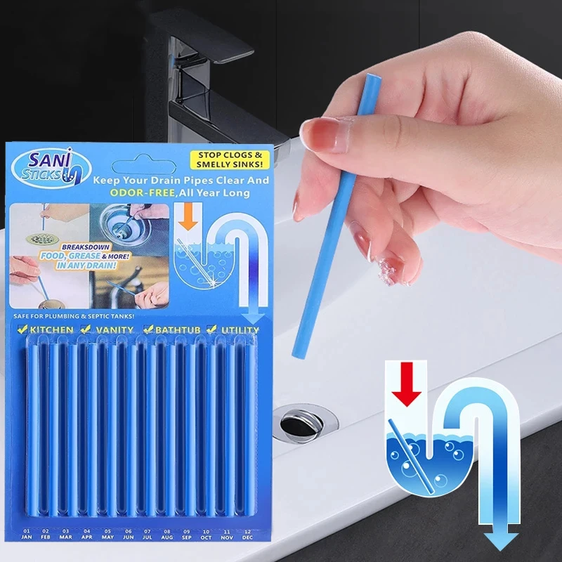 

Kitchen Sink Cleaning Agent Sewer Remove Oil Pollution Washbasin Toilet Bathtub Pipe Cleaning Sticks Household Cleaning Products