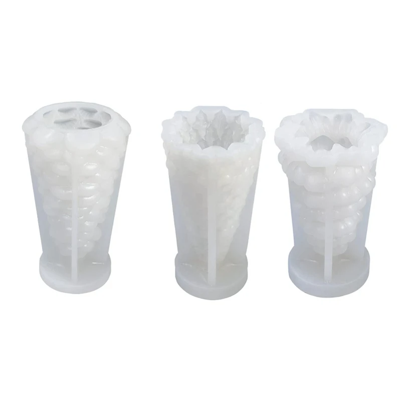 Форма для свечей в виде рождественской елки 3 шт. белый силикагель 3D Силиконовая