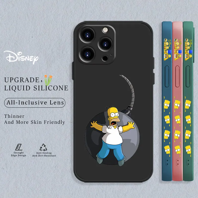 

Homer Simpson Map Hit Amp Run Out Square Liquid Candy Case For iPhone 14 13 12 11 Pro Max 6S 6 7 8 Plus X XR 12 13 Mini Fundas