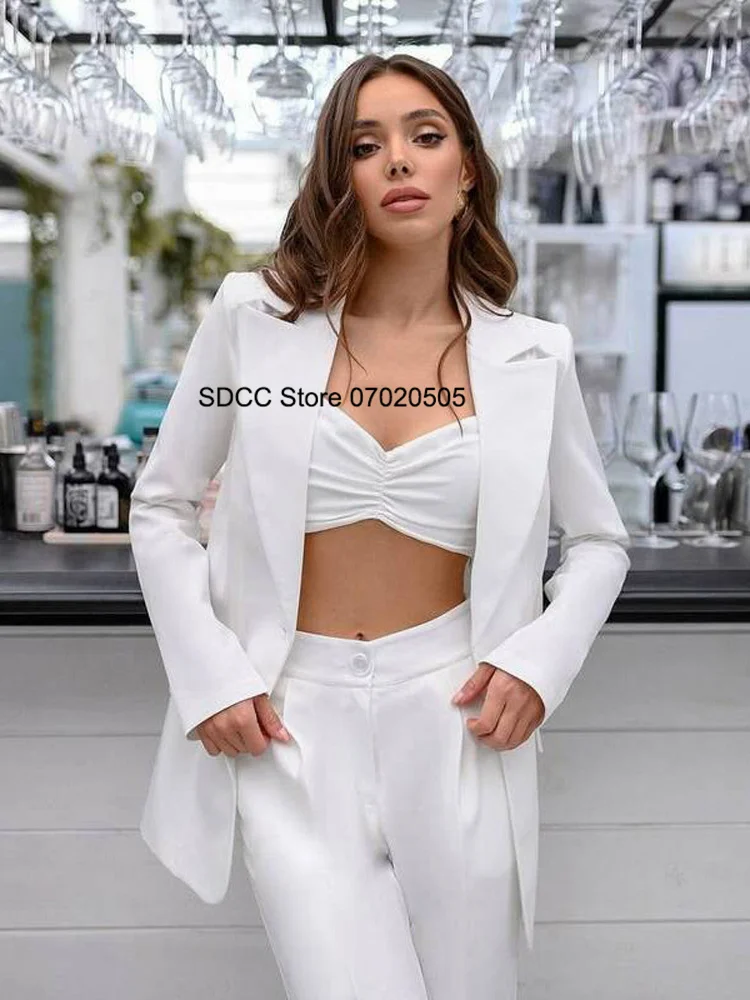 Women's Suit Peaked Iapel Slim Fit 2 Piece Blazer Sets Regular Fashion and leisure Lady  Top + Pants  ensemble femme 2 pièces