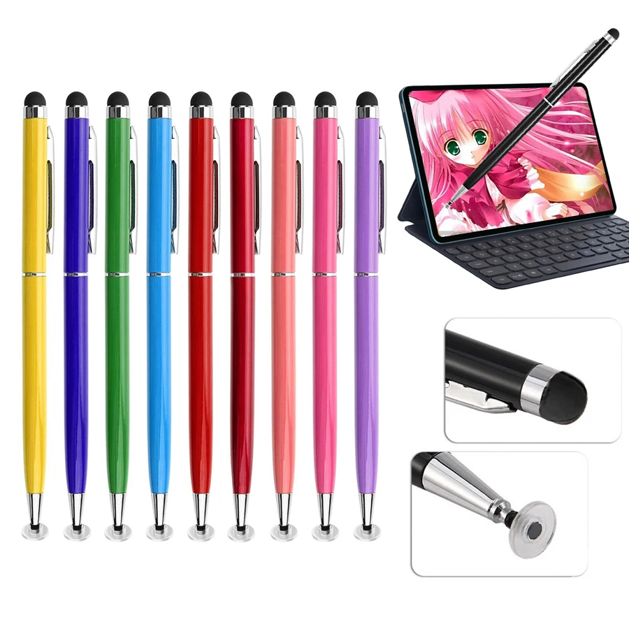 

5Pcs/Lot 2 in 1 Disc Pencil Stylus Pens For iPad Iphone Apple Tablet IOS Android Huawei Phone All Universal Touch Screen Devices