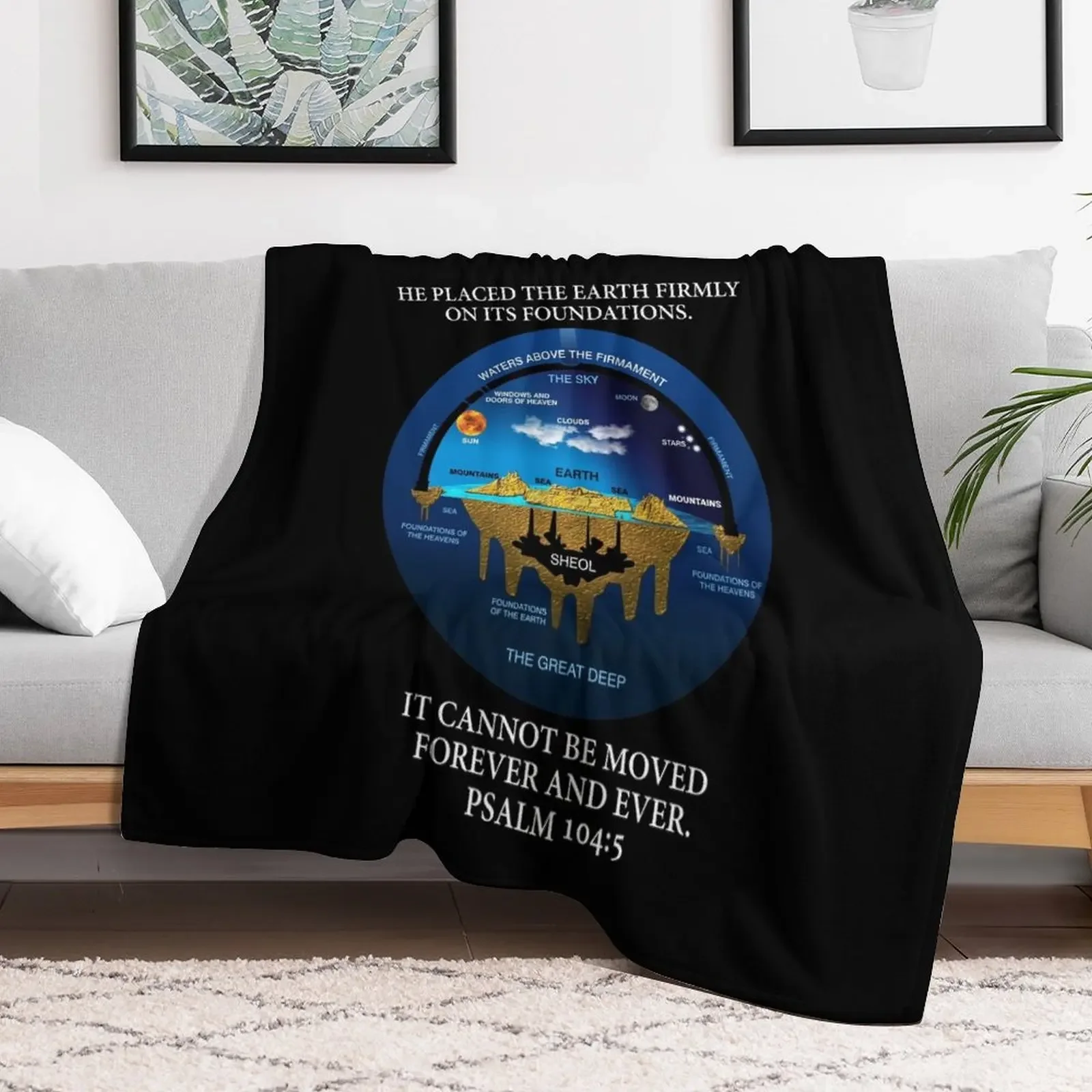 Псалом 104:5 Flat Earth Anceint Иврит Космология Плед Мягкие одеяла
