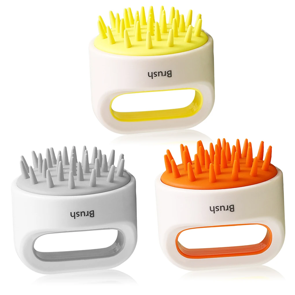 

Small Soft Scalp Massager Grooming Shower Brush Removal Hair Scrubber Wet Head Massage Body Care Tool Supplies Gray