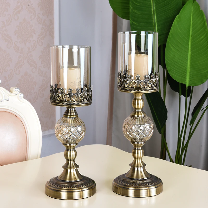 

Metal Nordic Candles Table Elegant Simple Lantern Luxury Romantic Centerpieces Holders Modern Pe De Vela Tealight Holder Decor