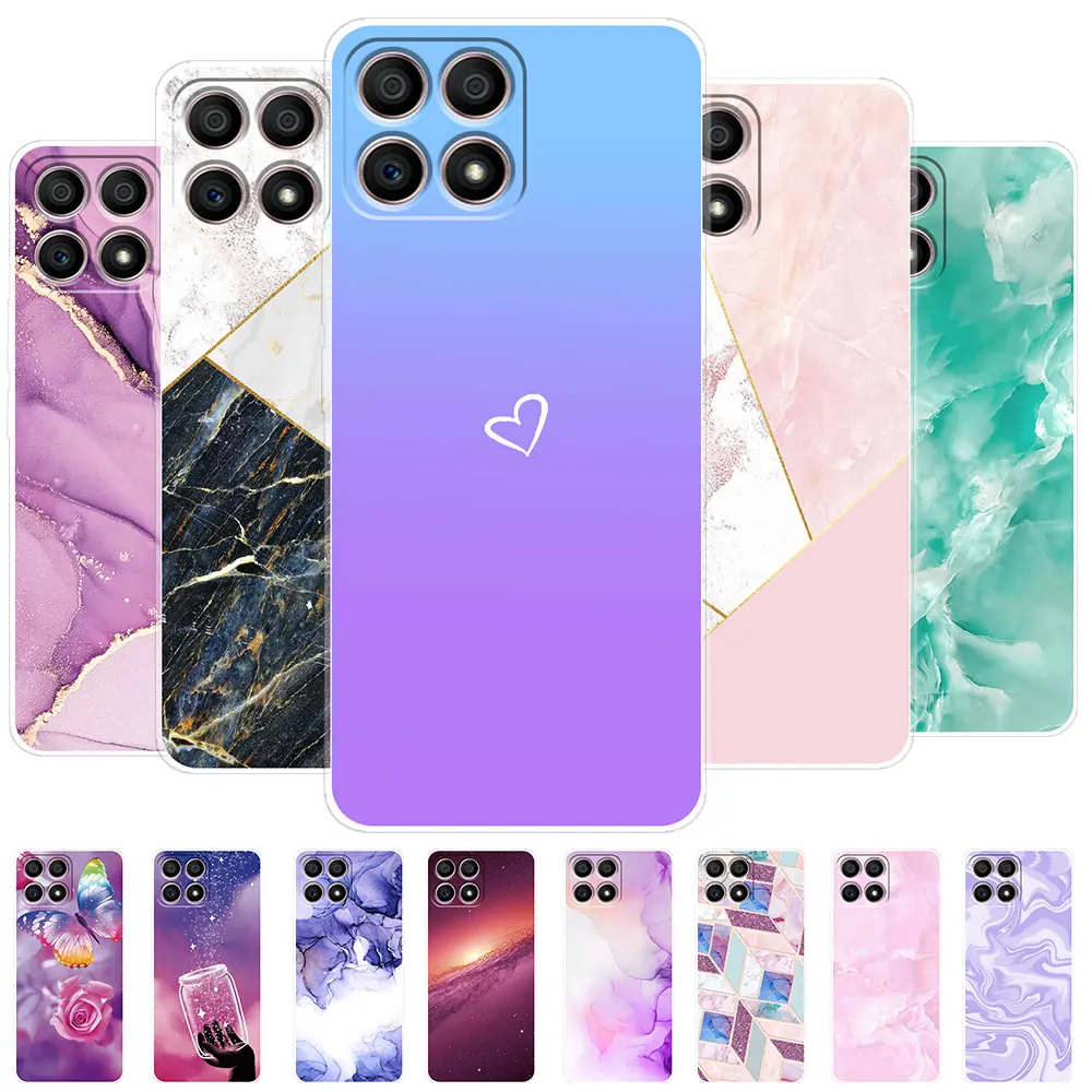 Чехол для Honor X6, 2022, красивый мраморный прозрачный чехол для телефона,  Honor X6 VNE-LX1, чехол для Huawei Honor X6, силиконовый чехол | AliExpress