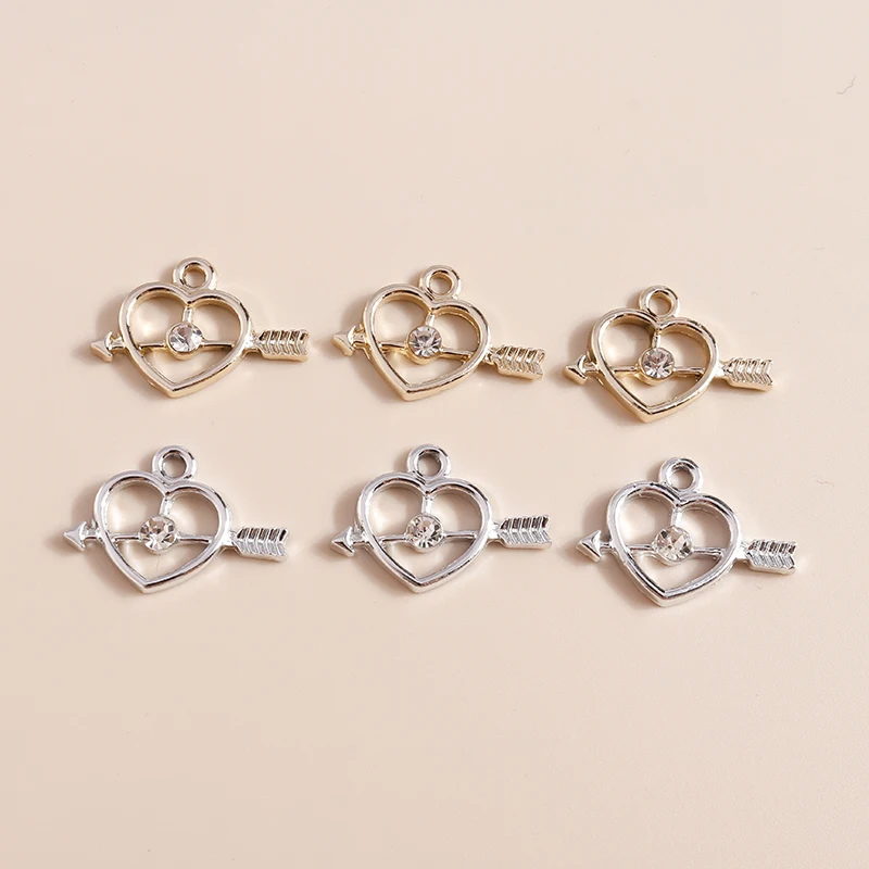 

10pcs 23x16mm Cute Alloy Love Heart Charms Pendants for Making Women Fashion Earrings Necklaces DIY Bracelets Jewelry Findings