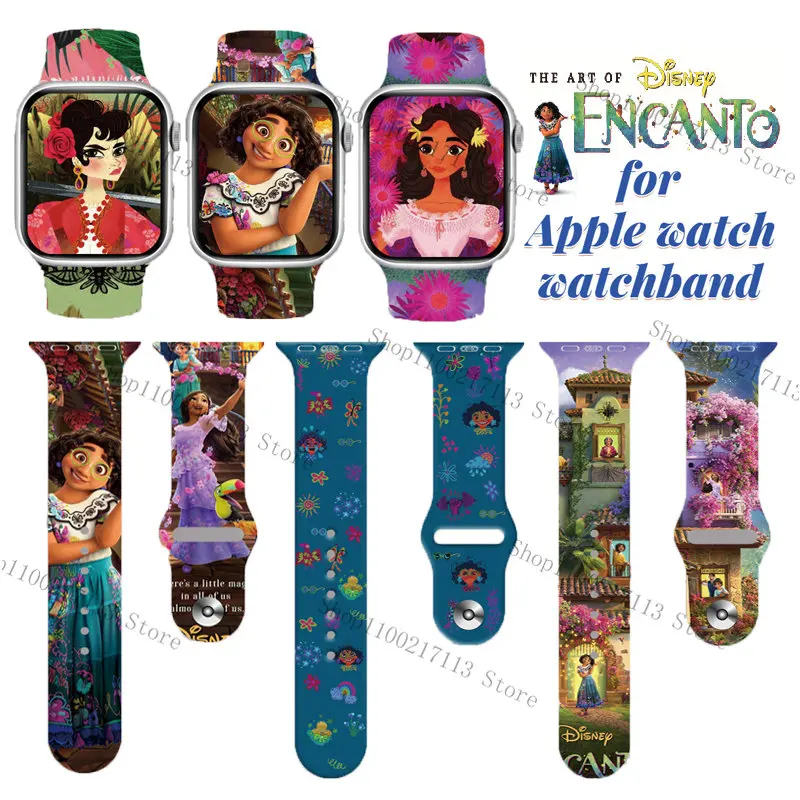 

Disney Encanto Mirabel strap For Apple Watch Strap Silicone for iWatch 6 5 4 3 2 SE Replacement watch band 38mm 42mm 45mm gifts