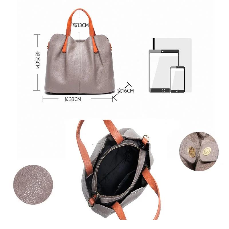 2022 Fashion Soft Large-Capacity Bag Luxury Designer Handbag Brand Women Tote Bag Lady Shoulder Genuine Leather Casual Handbag