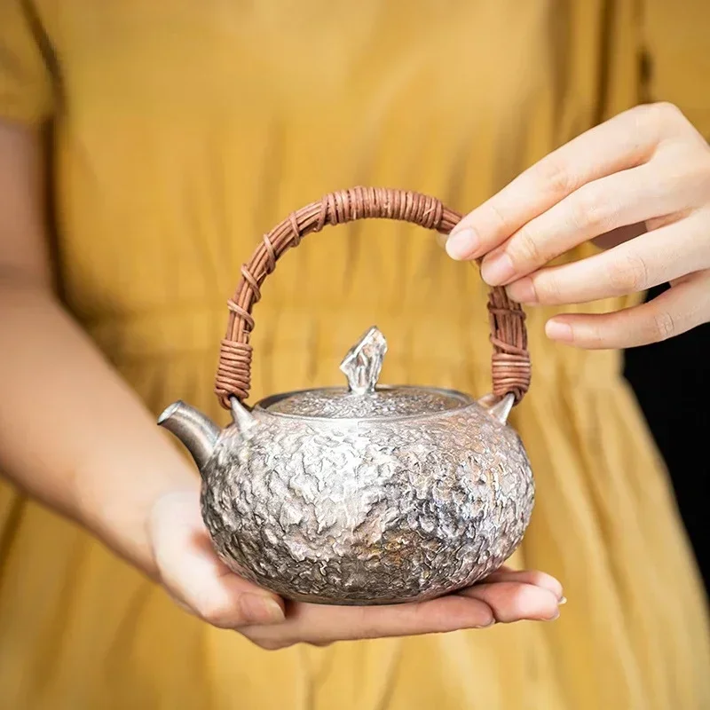 Керамический посеребренный чайник из стерлингового серебра 999 пробы кипящий
