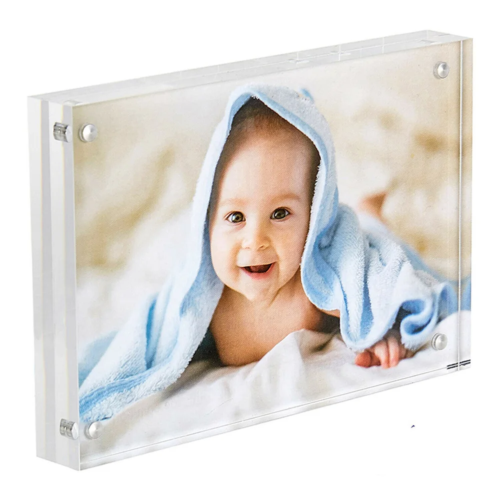 

1PCS Transparent Acrylic Photo Frame For Home Magnetic Poster Display Stand Household Travel Picture Accessories