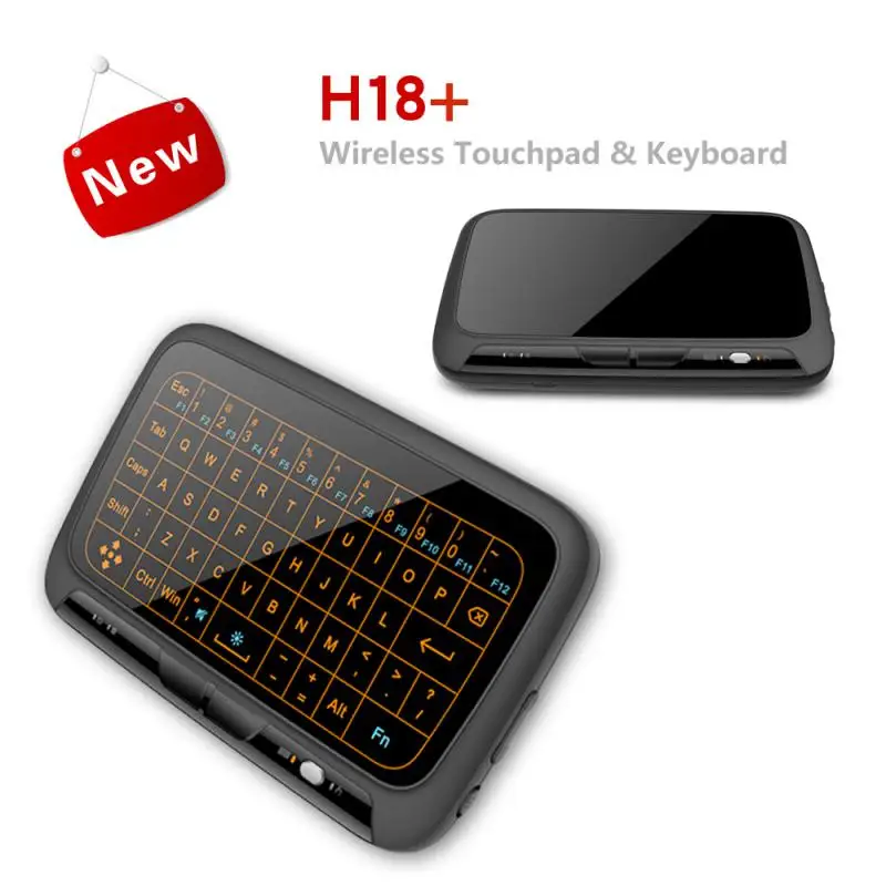 

New H18+ Wireless Air Mouse Mini Keyboard Full screen touch 2.4GHz Keyboard Touchpad with Backlight Function For PC Laptop PS3