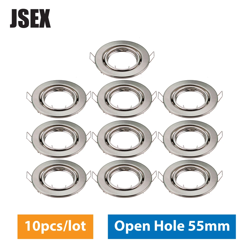 

10 шт./лот круглая Регулируемая прожекторная рама вырез 70 мм потолочная Светодиодная лампа MR16 GU10