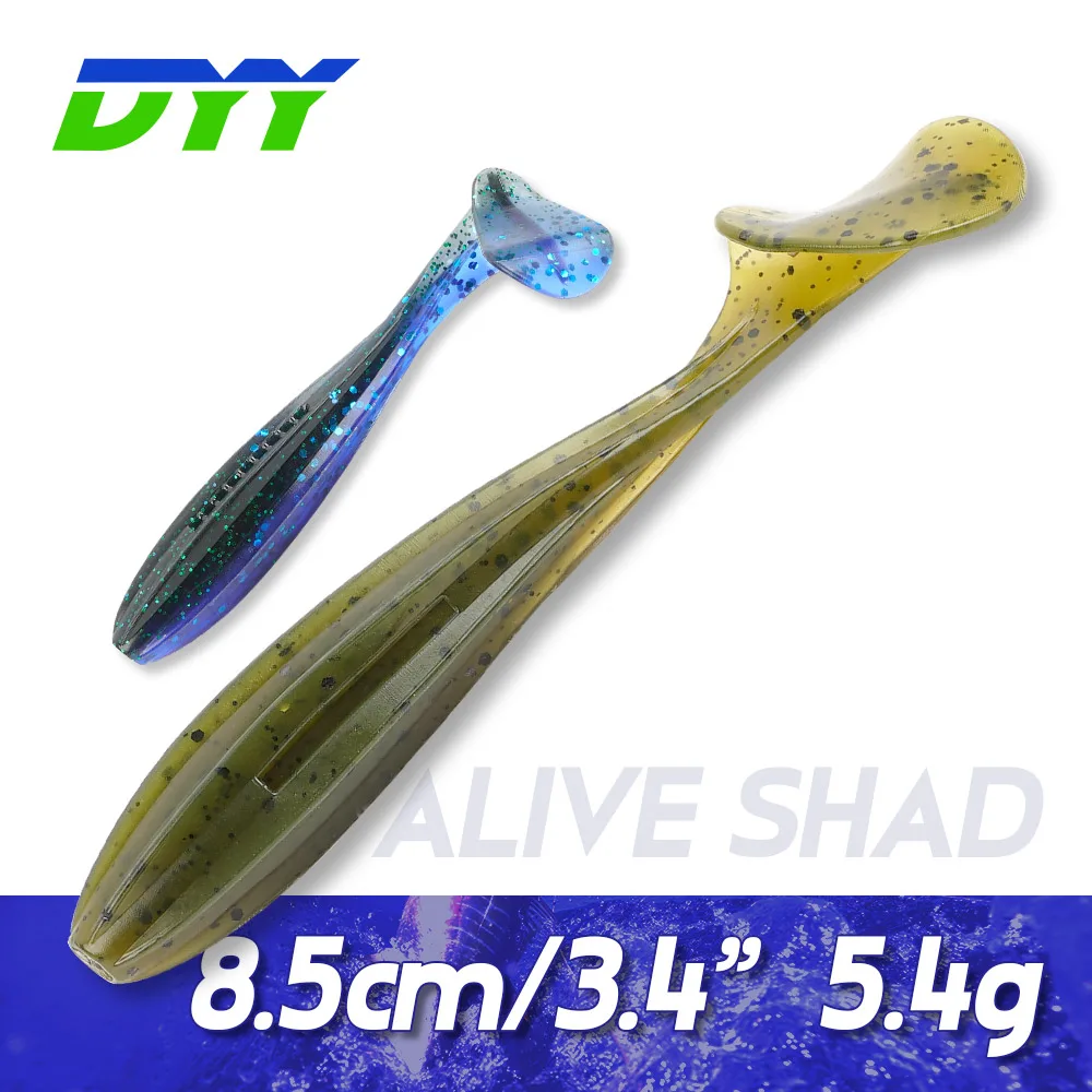 

DYY Soft Bait Paddle Tail 8.5cm 5.4g Alive Shad Silicone Swimbait for Bass Pike Artificial Soft Lure Jig Head Wobblers Lures