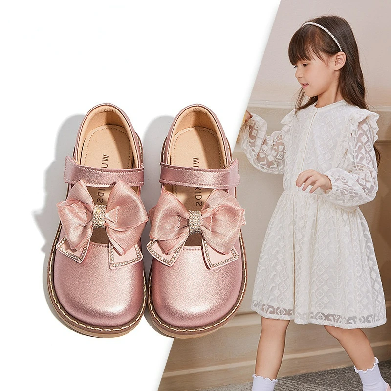 

Кожаная обувь для девочек, обувь принцессы, кожаная мягкая подошва, детская обувь, Детская уличная обувь для выступлений и танцев