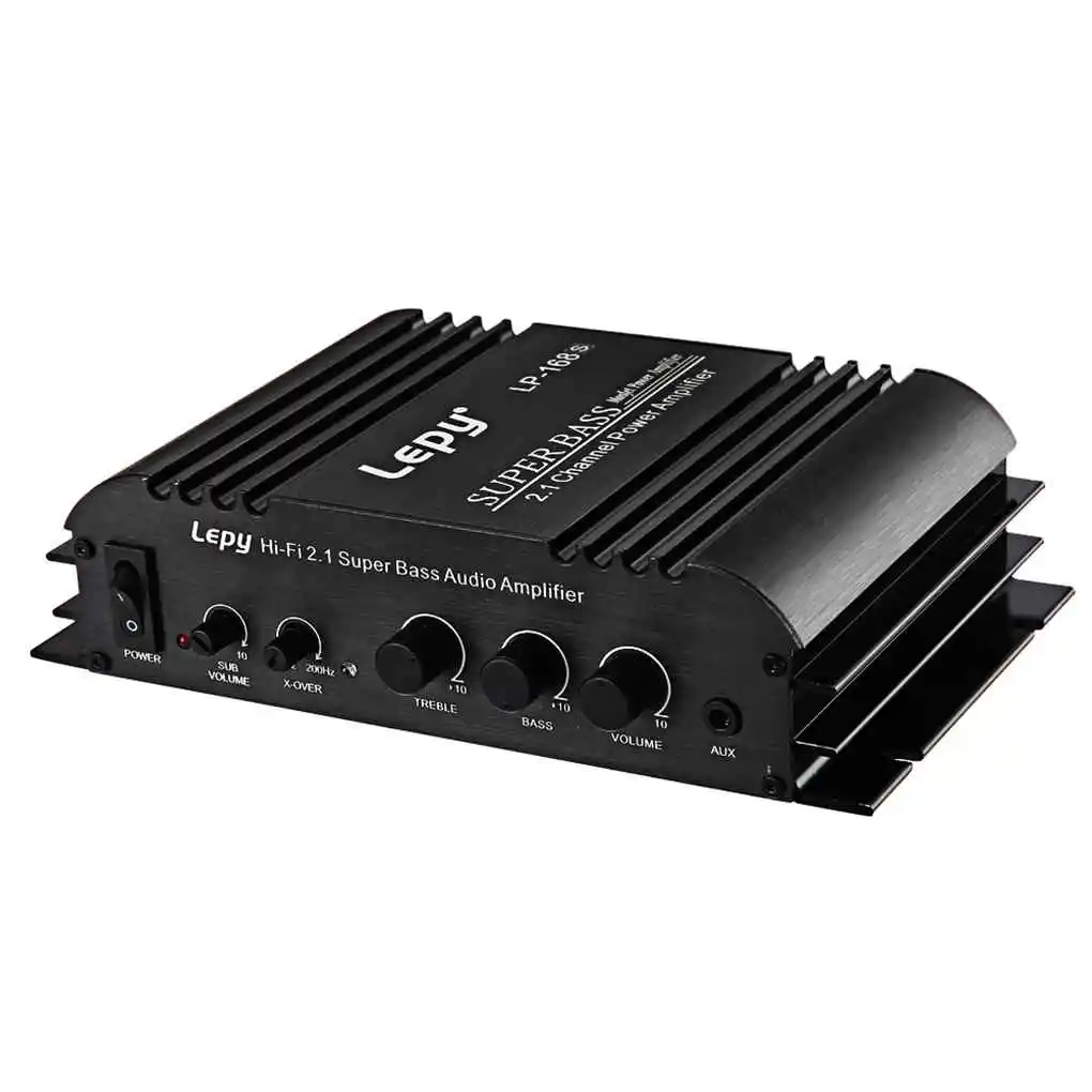 

12V Power Amplifier Enhancer Heavy Bass 2 1 Channel Speaker Player 12V 5A Power Supply Booster for lepy 168S