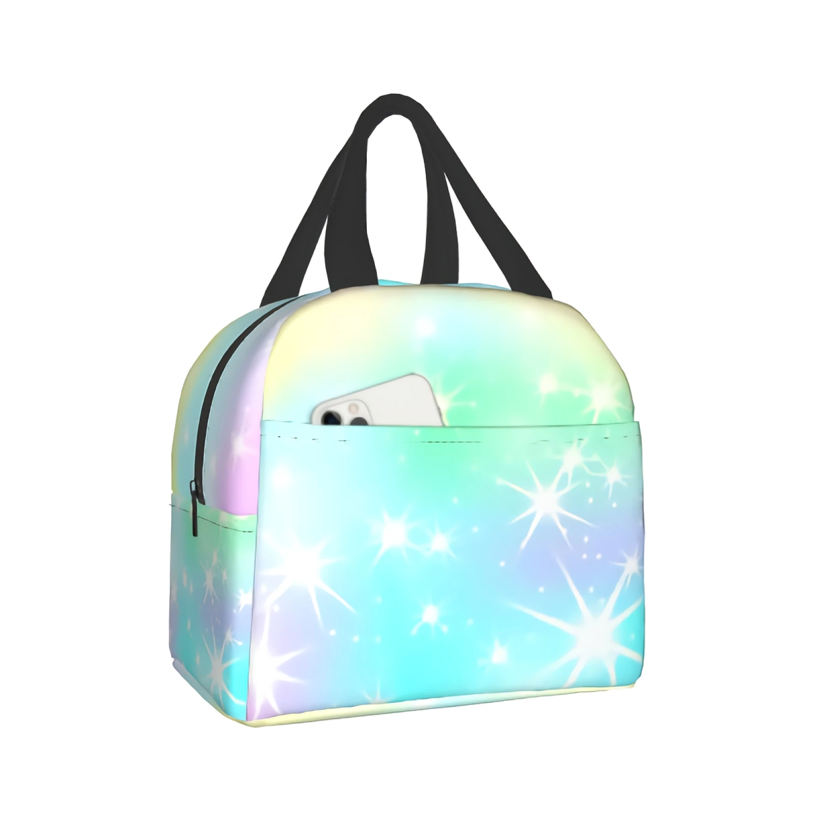 

Rainbow Galaxy Lunch Bag Insulated Lunch Box Soft Cooler Cooling Tote Reusable Portable Cooler Lunch Box for Office Work School