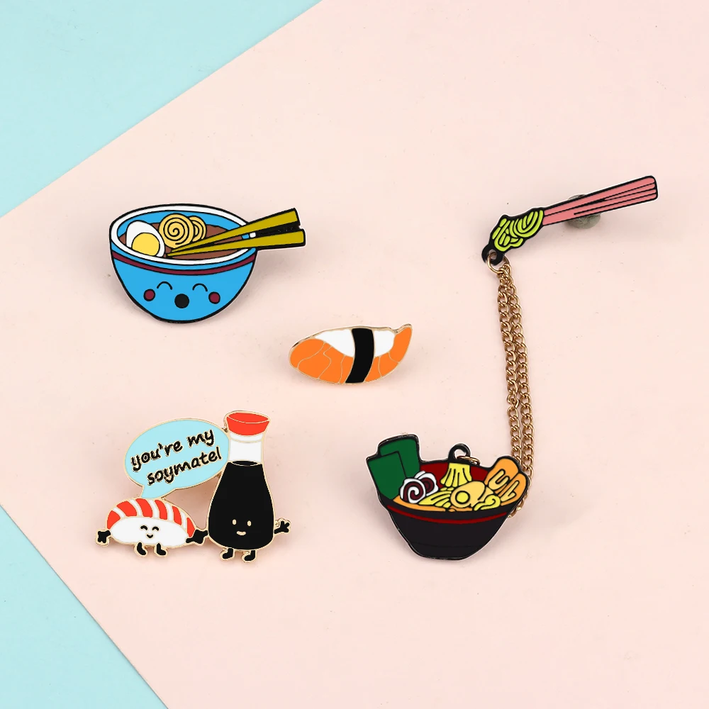 Эмалированные броши в виде еды ассортименте