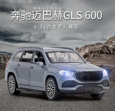 

1:32 Mercedes Benz Maybach GLS 600 High Simulation Diecast Metal Alloy Model car Sound Light Pull Back Collection Kids Toy Gift
