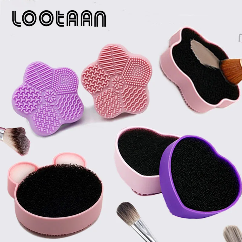 Спонж для чистки кистей макияжа Многофункциональный силиконовый спонж сухой и