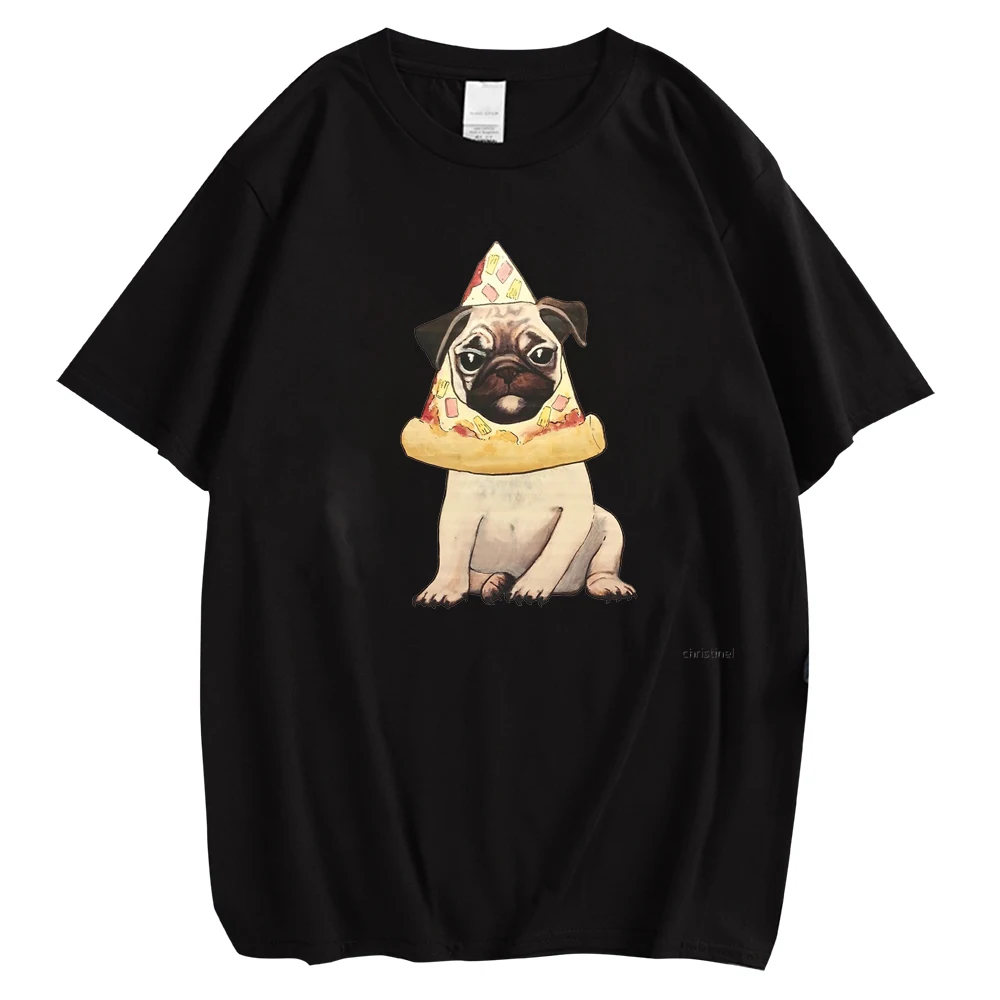 

CLOOCL Pizza Pug T-shirts Animal Printed Tees Short Sleeve Pullover Tops 100% Cotton T-shirt Casual Clothing Dropshipping