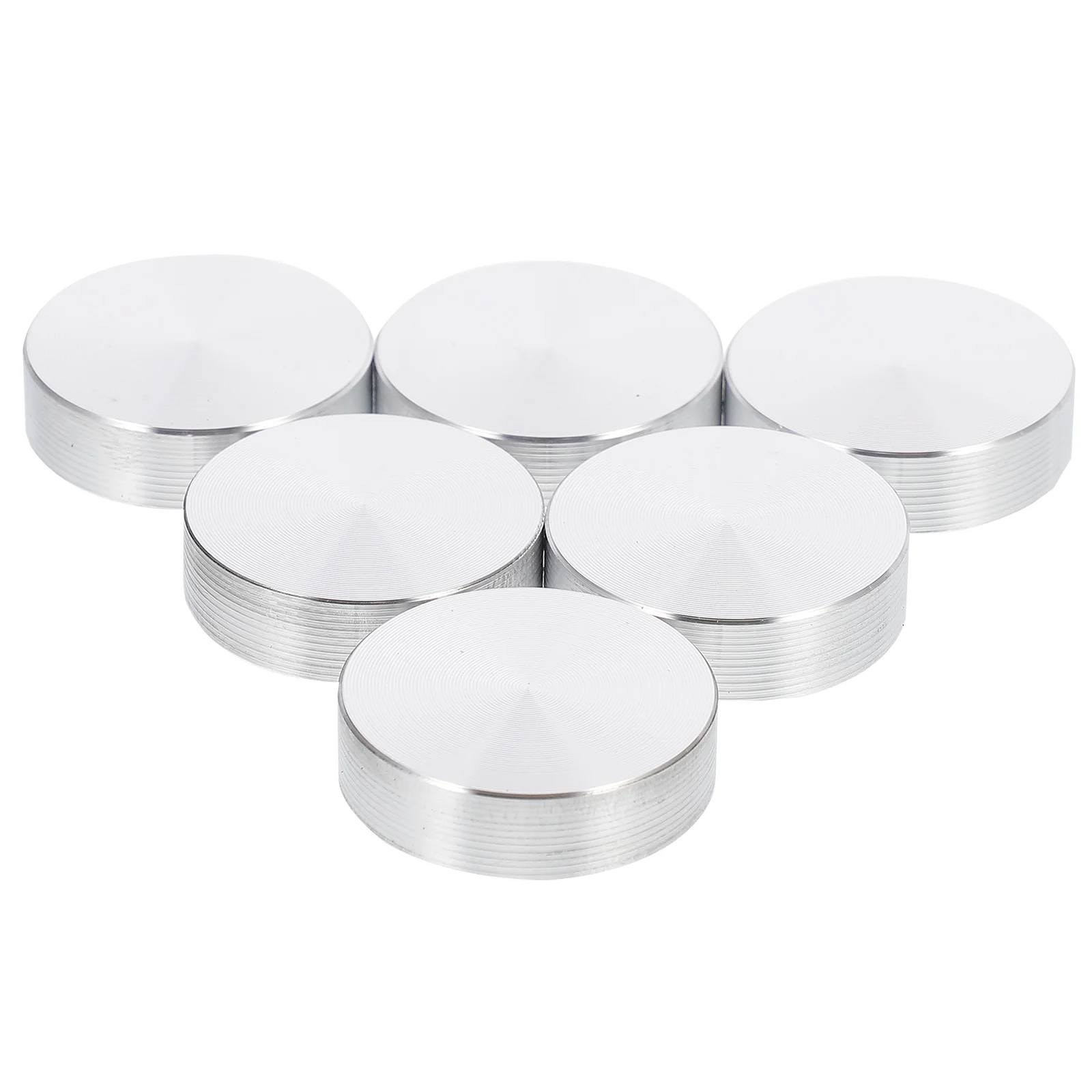 

6 Pcs Solid Aluminum Cake 30mm Diameter Discs Round Coffee Tables Top Display Case Glass Mat
