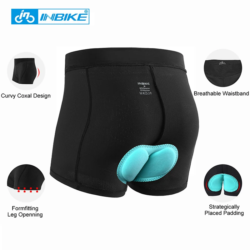 

INBIKE Women Cycling Shorts 3D Foam Padded Bicycle Downhill Anti-Sweat Breathable Cycle Underwear Mountain Bike MTB Shorts IA515